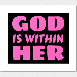 God Is Within Her | Christian Typography Posters and Art